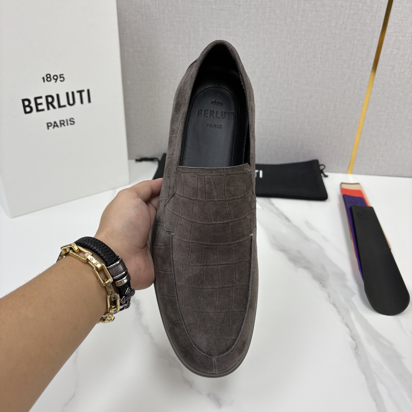 💋💍Berlut* 布鲁提 新款手工擦色拼反毛皮乐福鞋上新 🆕进口反毛山羊皮压鳄鱼纹,优雅与舒适的完美融合 💋💍Berlut* 布鲁提 新款手工擦色拼反毛皮乐福鞋上新 🆕进口反毛山羊皮压鳄鱼纹,优雅与舒适的完美融合