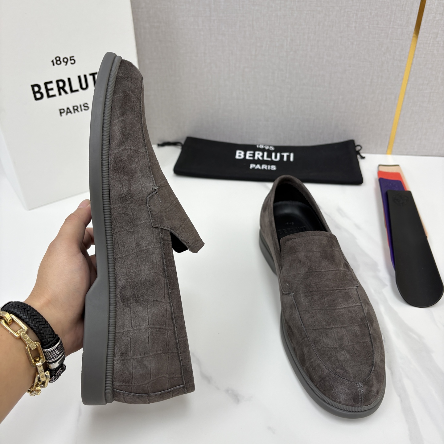 💋💍Berlut* 布鲁提 新款手工擦色拼反毛皮乐福鞋上新 🆕进口反毛山羊皮压鳄鱼纹,优雅与舒适的完美融合 💋💍Berlut* 布鲁提 新款手工擦色拼反毛皮乐福鞋上新 🆕进口反毛山羊皮压鳄鱼纹,优雅与舒适的完美融合