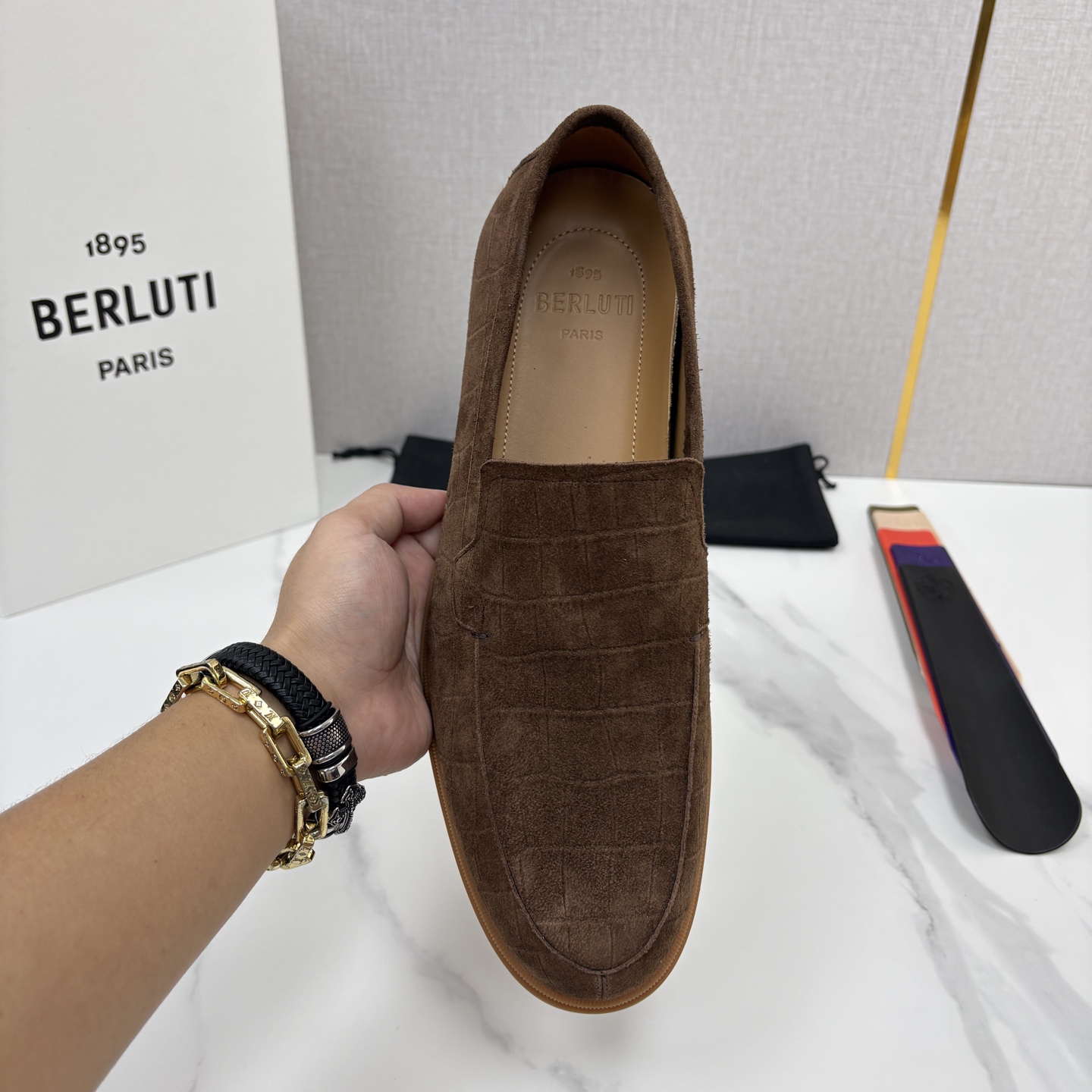 💋💍Berlut* 布鲁提 新款手工擦色拼反毛皮乐福鞋上新 🆕进口反毛山羊皮压鳄鱼纹,优雅与舒适的完美融合 💋💍Berlut* 布鲁提 新款手工擦色拼反毛皮乐福鞋上新 🆕进口反毛山羊皮压鳄鱼纹,优雅与舒适的完美融合