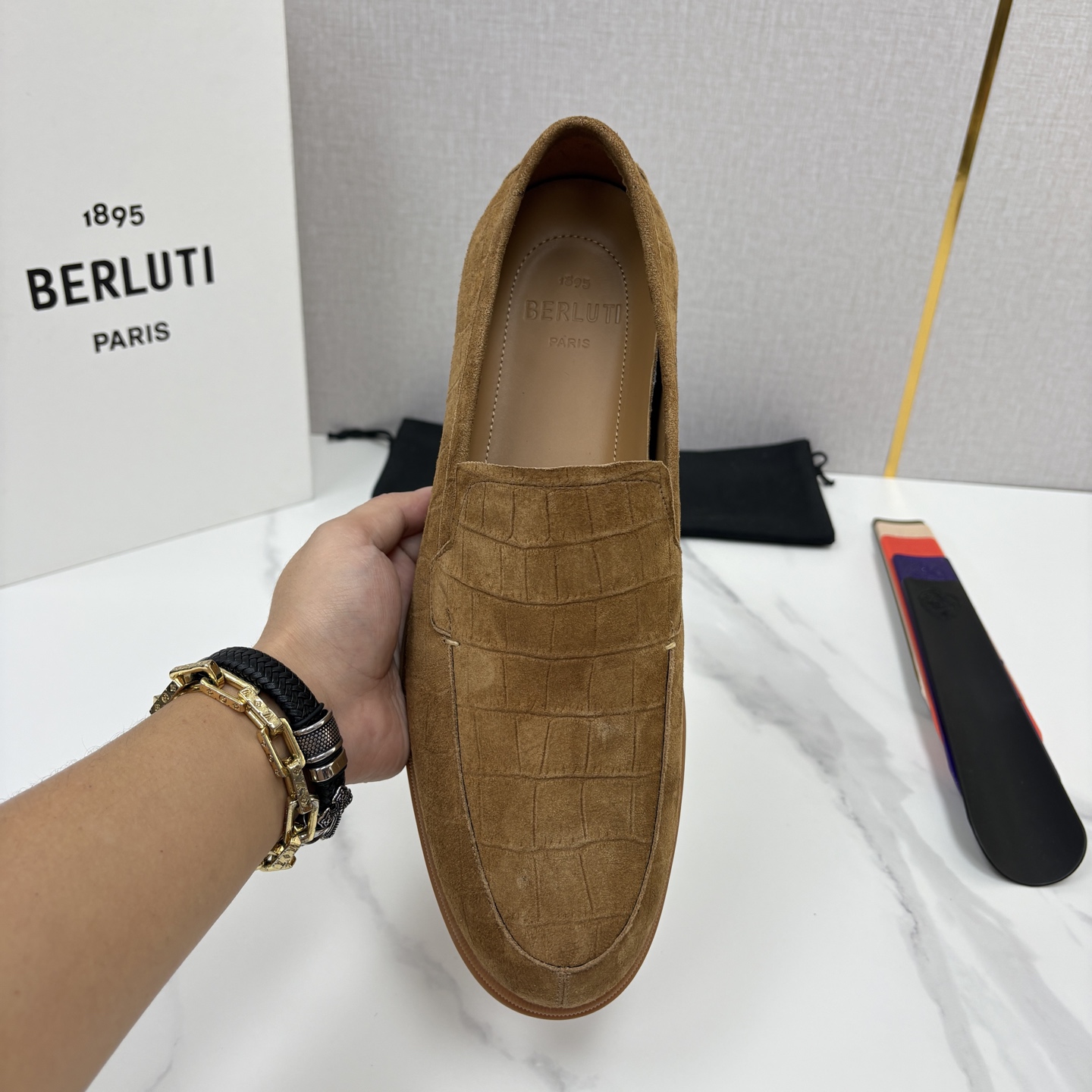 💋💍Berlut* 布鲁提 新款手工擦色拼反毛皮乐福鞋上新 🆕进口反毛山羊皮压鳄鱼纹,优雅与舒适的完美融合 💋💍Berlut* 布鲁提 新款手工擦色拼反毛皮乐福鞋上新 🆕进口反毛山羊皮压鳄鱼纹,优雅与舒适的完美融合