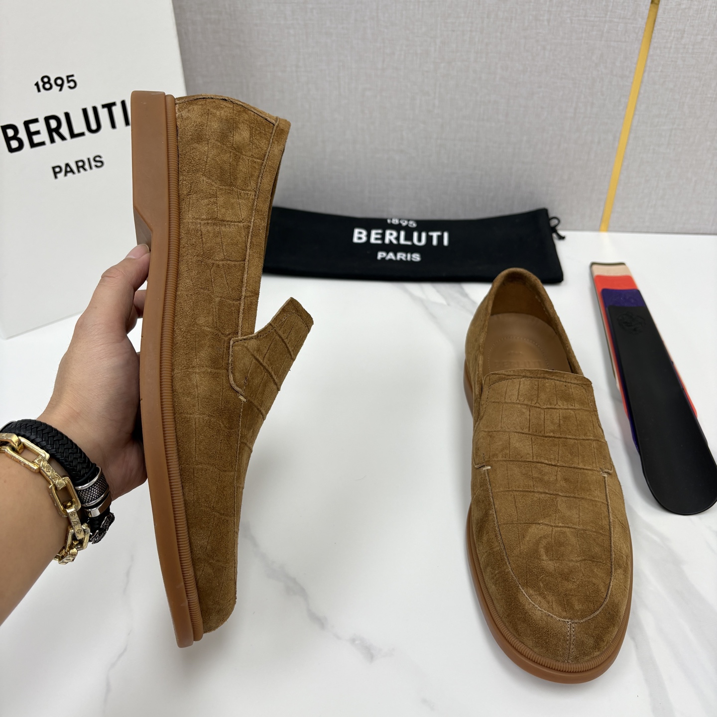 💋💍Berlut* 布鲁提 新款手工擦色拼反毛皮乐福鞋上新 🆕进口反毛山羊皮压鳄鱼纹,优雅与舒适的完美融合 💋💍Berlut* 布鲁提 新款手工擦色拼反毛皮乐福鞋上新 🆕进口反毛山羊皮压鳄鱼纹,优雅与舒适的完美融合