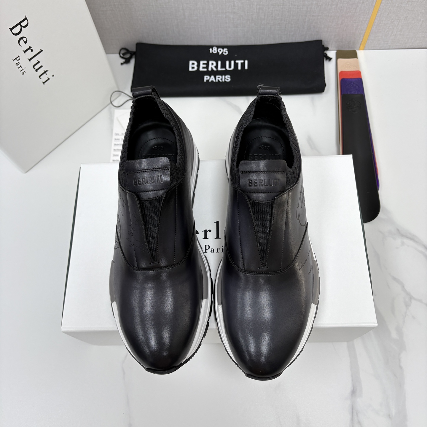 💋💍Berlut* 布鲁提 升级版可做第三代私模大底 Fast Track皮革运动鞋  官方 16700  最新款男士休