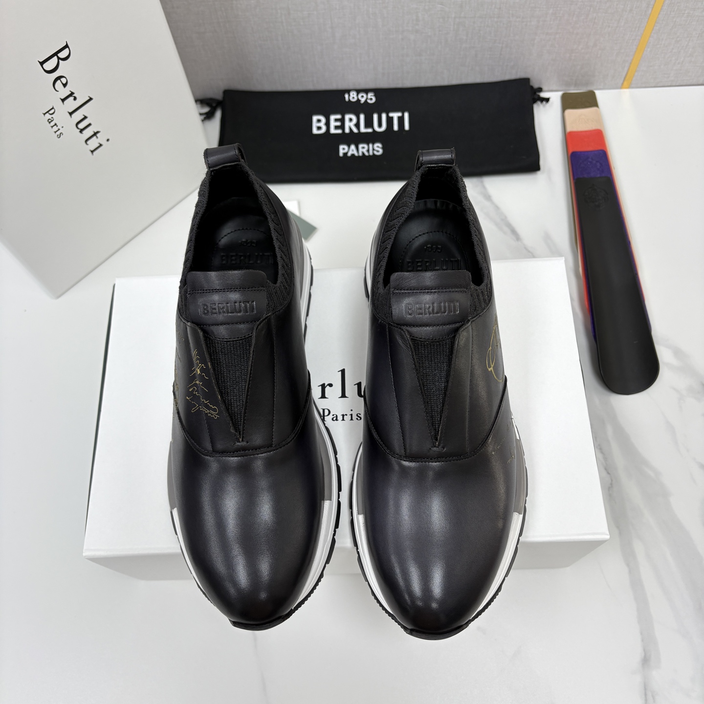 💋💍Berlut* 布鲁提 升级版第四代私模大底 Fast Track皮革运动鞋  官方 16700  最新款男士休闲飞