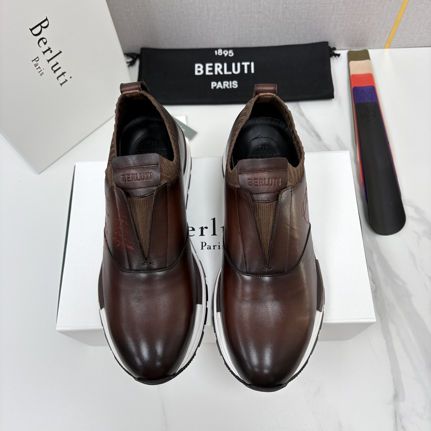 💋💍Berlut* 布鲁提 升级版第四代私模大底 Fast Track皮革运动鞋  官方 16700  最新款男士休闲飞
