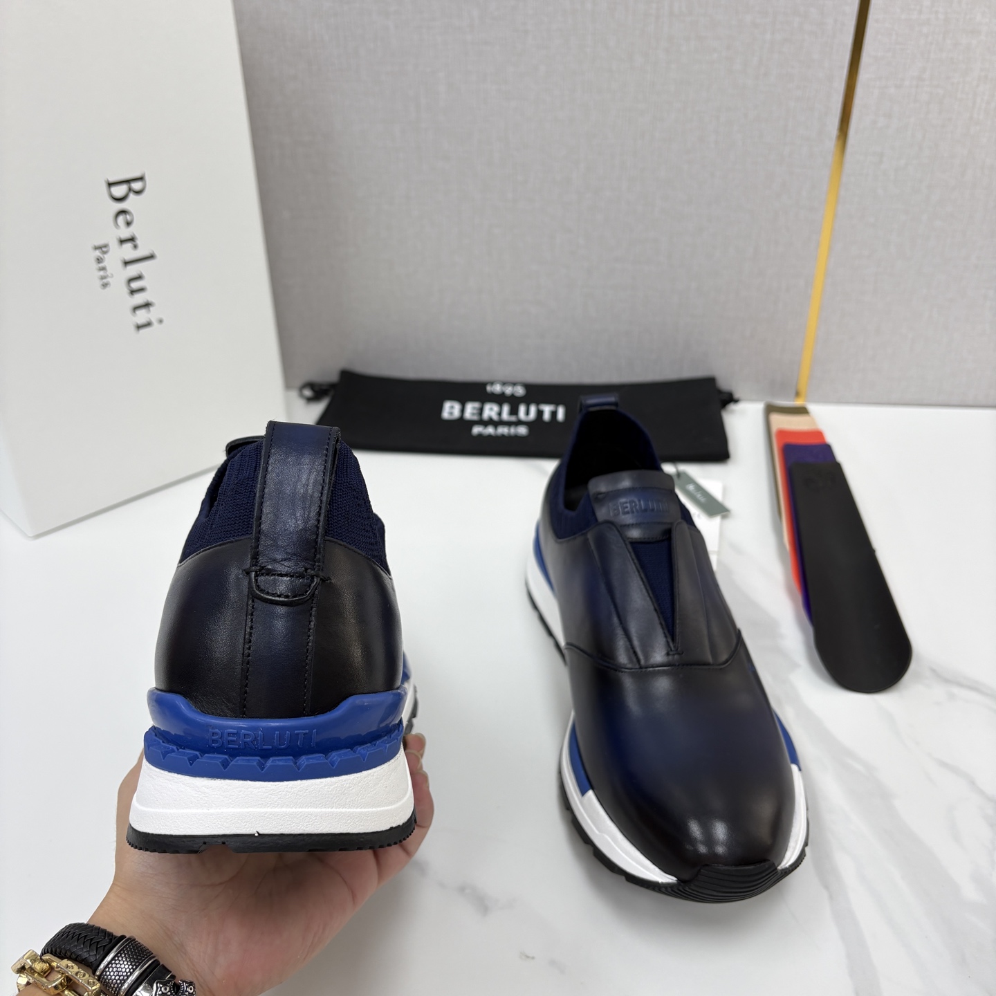 💋💍Berlut* 布鲁提 升级版第四代私模大底 Fast Track皮革运动鞋  官方 16700  最新款男士休闲飞