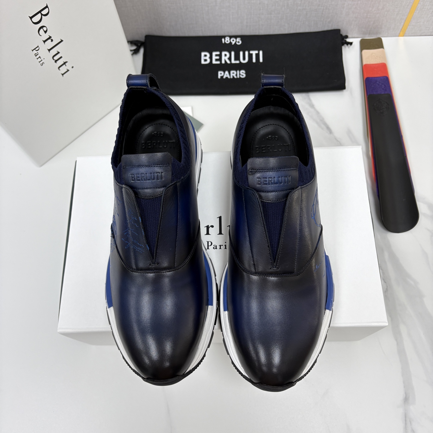 💋💍Berlut* 布鲁提 升级版第四代私模大底 Fast Track皮革运动鞋  官方 16700  最新款男士休闲飞