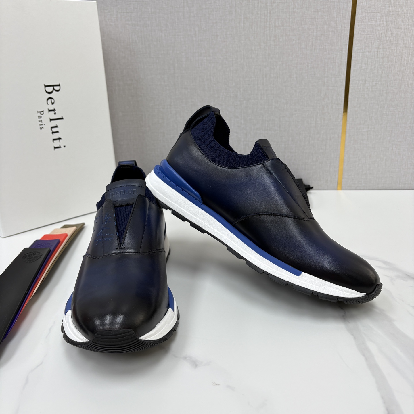 💋💍Berlut* 布鲁提 升级版第四代私模大底 Fast Track皮革运动鞋  官方 16700  最新款男士休闲飞