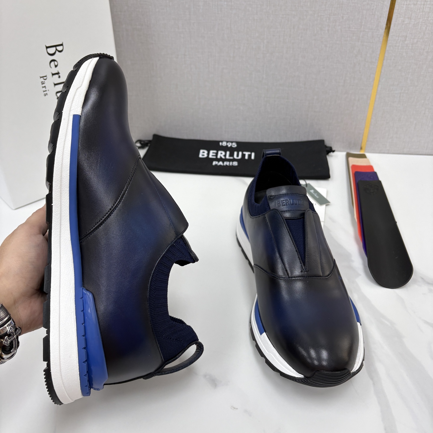 💋💍Berlut* 布鲁提 升级版第四代私模大底 Fast Track皮革运动鞋  官方 16700  最新款男士休闲飞