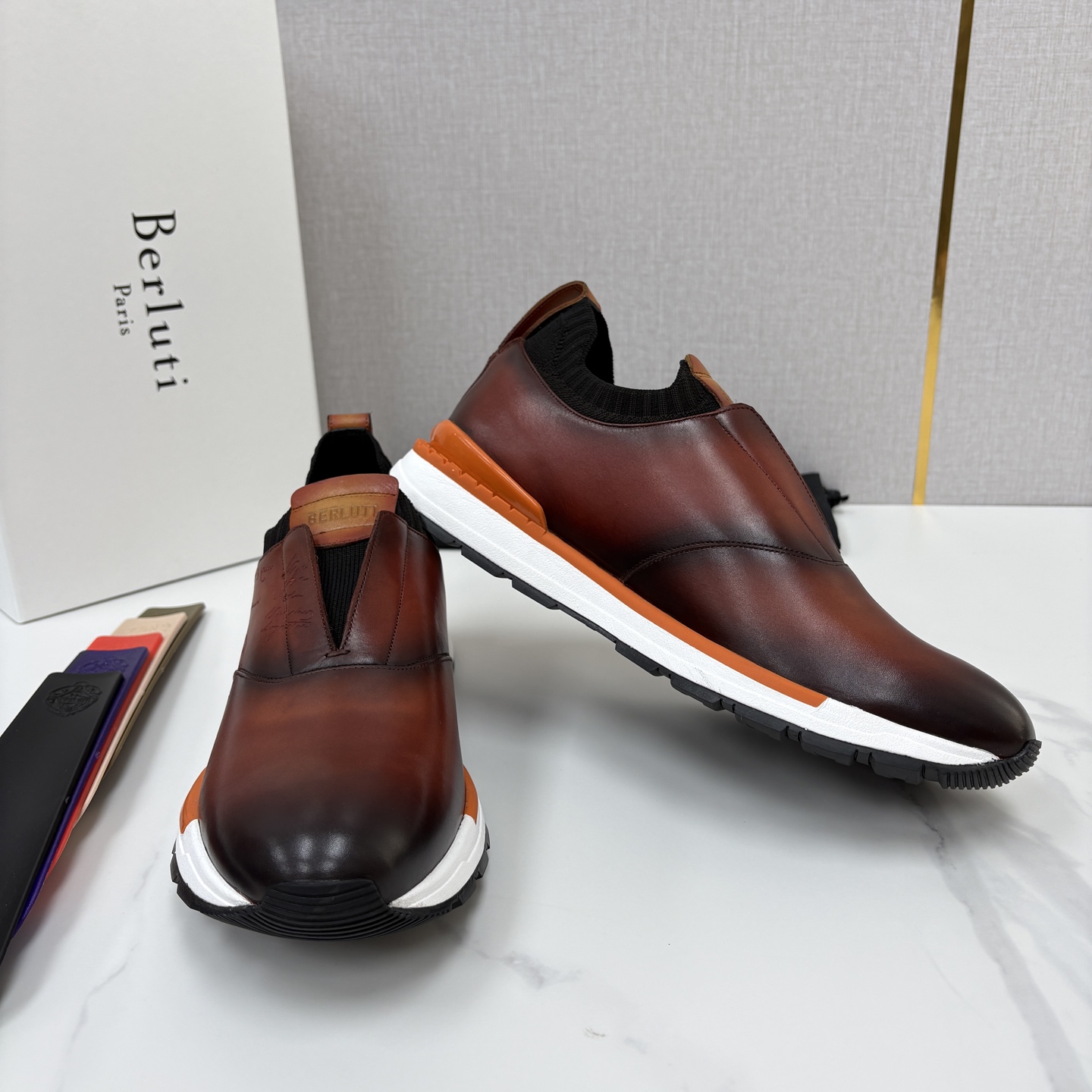 💋💍Berlut* 布鲁提 升级版第四代私模大底 Fast Track皮革运动鞋  官方 16700  最新款男士休闲飞
