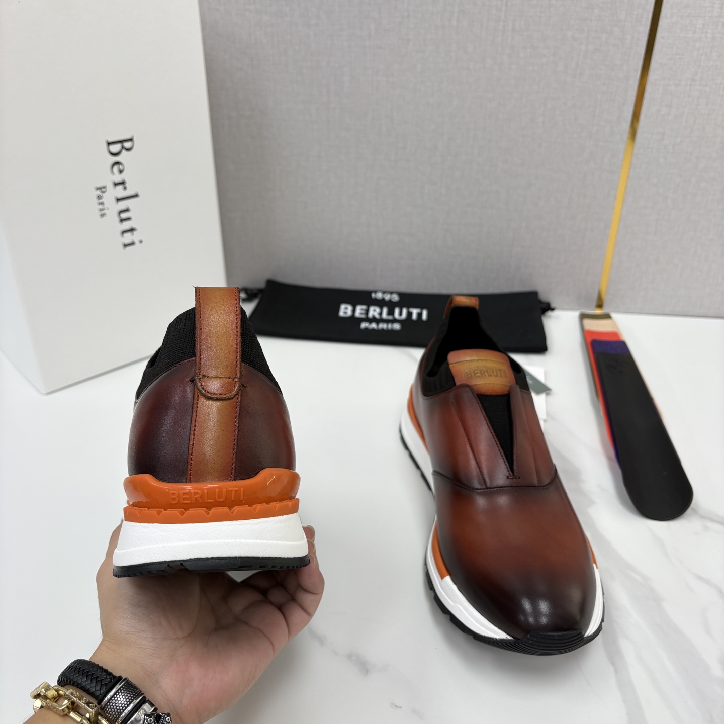 💋💍Berlut* 布鲁提 升级版第四代私模大底 Fast Track皮革运动鞋  官方 16700  最新款男士休闲飞