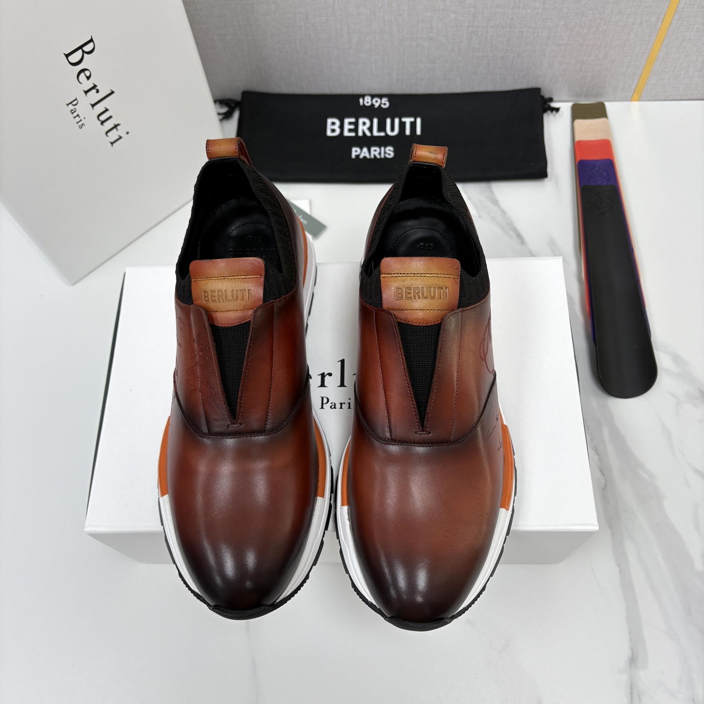 💋💍Berlut* 布鲁提 升级版第四代私模大底 Fast Track皮革运动鞋  官方 16700  最新款男士休闲飞