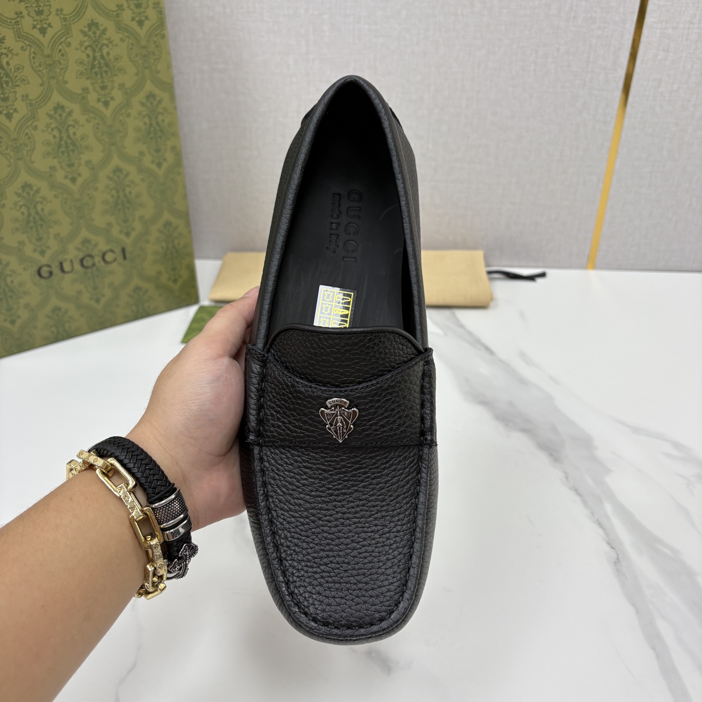 💋💍 G家 代购版 官网同步发售 GUCC* 古～驰  饰马衔扣男士驾车鞋   官方  7,300   经典款式豆豆鞋 