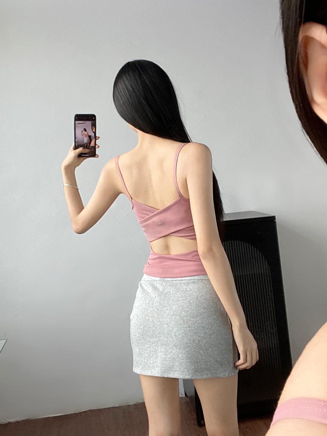 Lululemon Cross-Back Nulu tank yoga pink