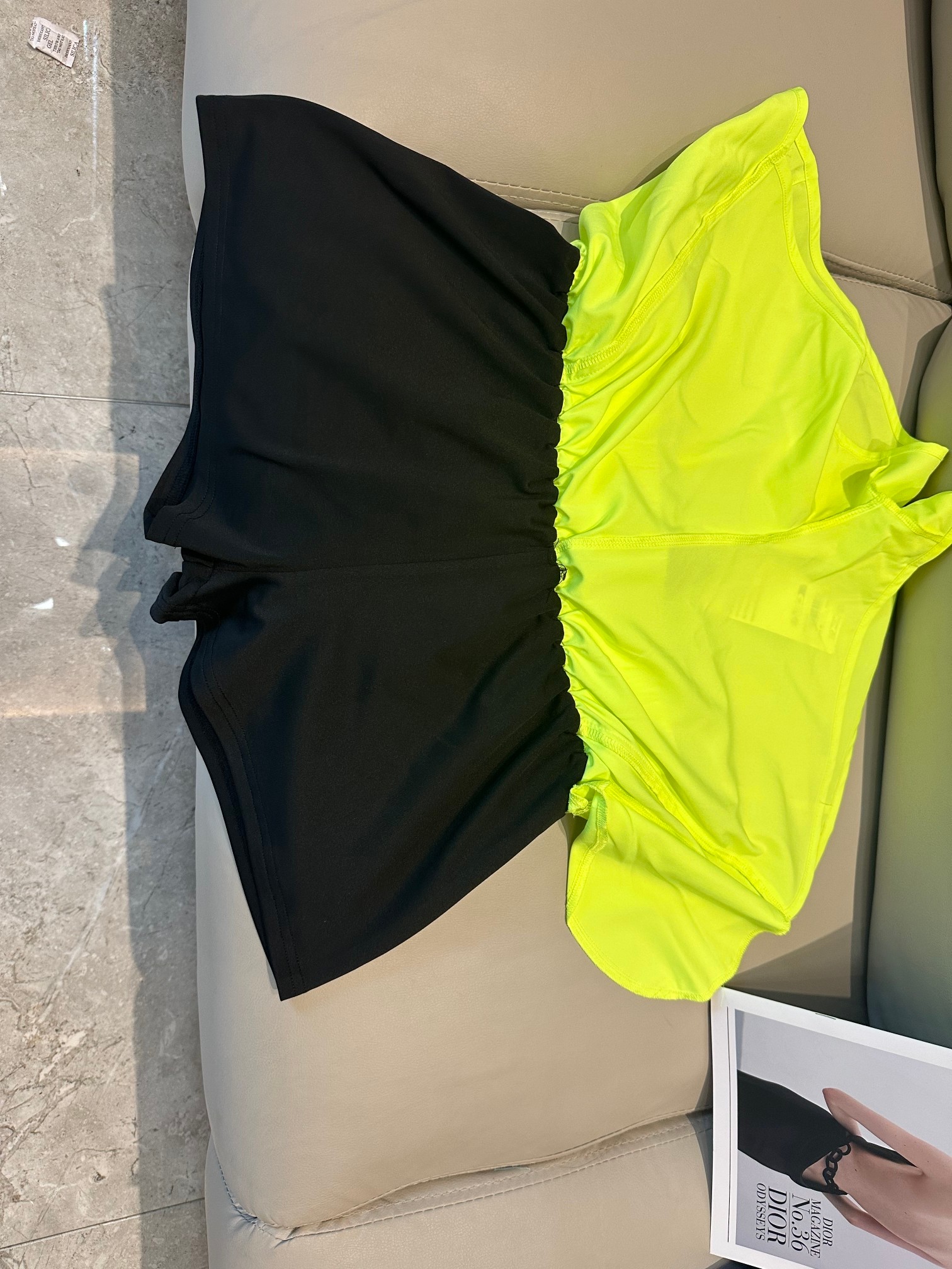 Alo shorts run neon yellow