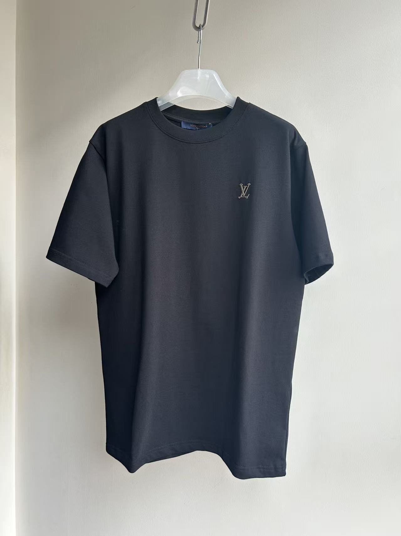 Nueva camiseta con cuello redondo y hardware de P105 LV, algodón puro tejido y teñido a medida, 300 gramos de tejido co…