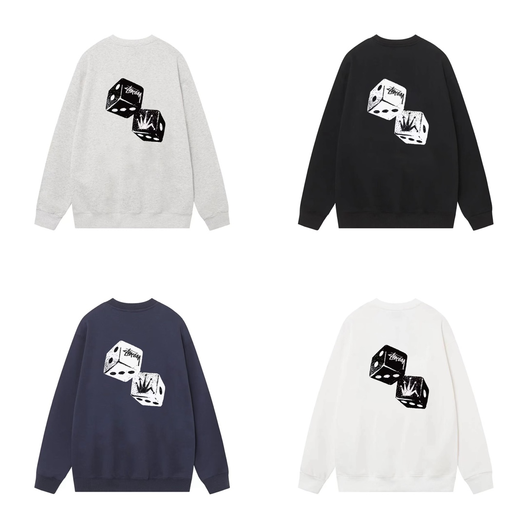 Stussy FW24 Dice Series Hoodie: Fur-Crunch Fabric, Unisex, Various Colors & Sizes - 图片 1