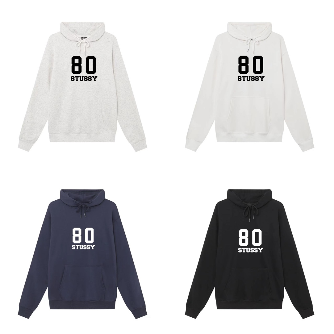 High-Quality Stussy FW24 Relaxed Hoodie with Fur-Crunch Fabric, Unisex, Various Colors