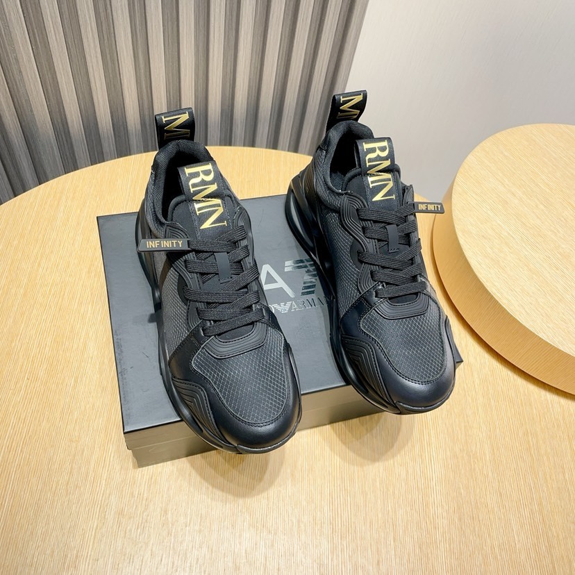 Factory P270 [Armani] Armani nueva moda zapatillas de deporte de los hombres cuidadosamente elaborad