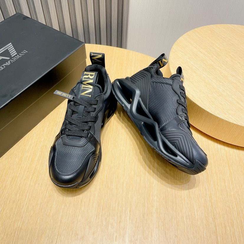 Factory P270 [Armani] Armani nueva moda zapatillas de deporte de los hombres cuidadosamente elaborad