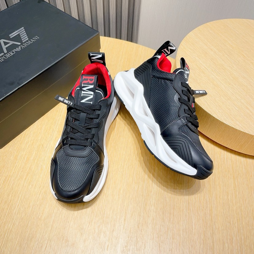 Factory P270 [Armani] Armani nueva moda zapatillas de deporte de los hombres cuidadosamente elaborad