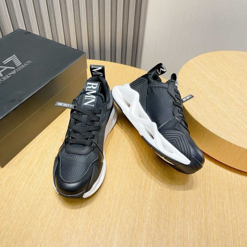 Factory P270 [Armani] Armani nueva moda zapatillas de deporte de los hombres cuidadosamente elaborad