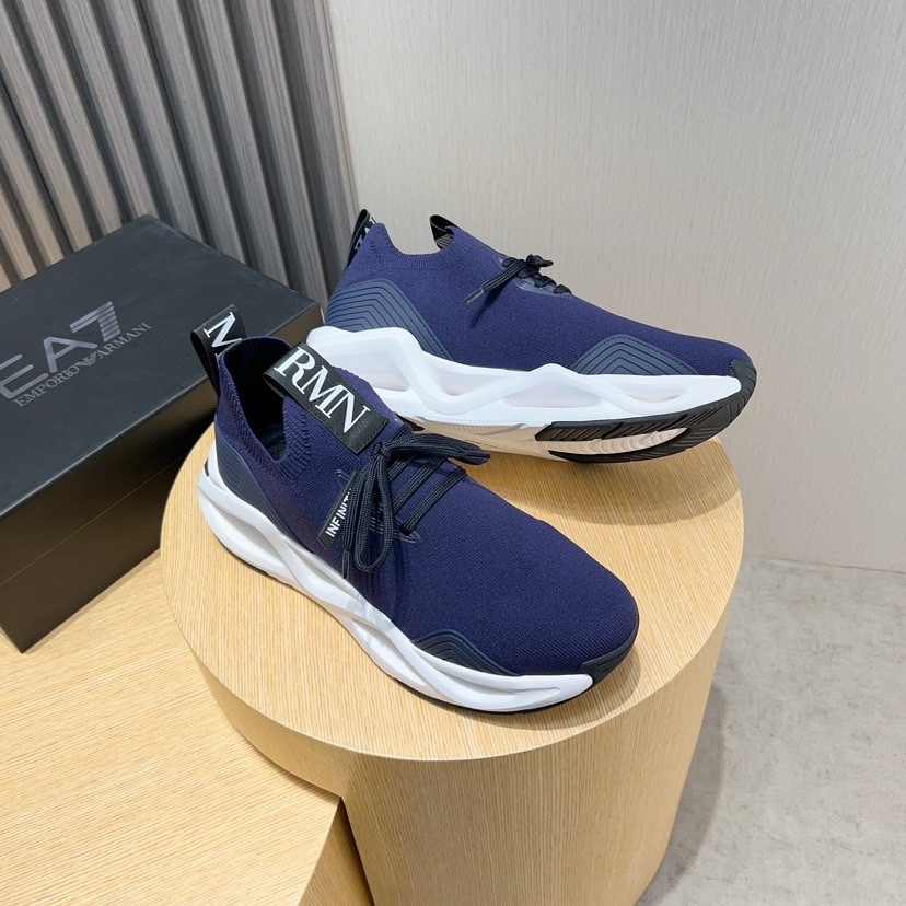 Fábrica P250 [Armani] Armani nueva moda entrenadores de los hombres cuidadosamente elaborados marca 