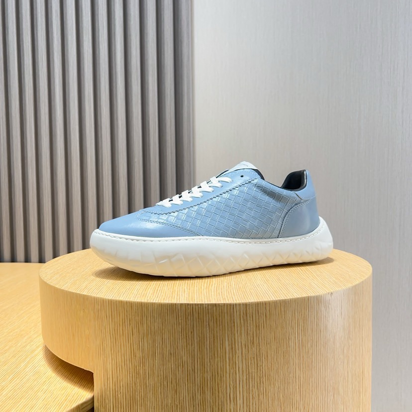 Bottega Veneta Men's Blue Leather Lace-Up Sneakers Size 38-45 6 i1744825565540 1483 0 4