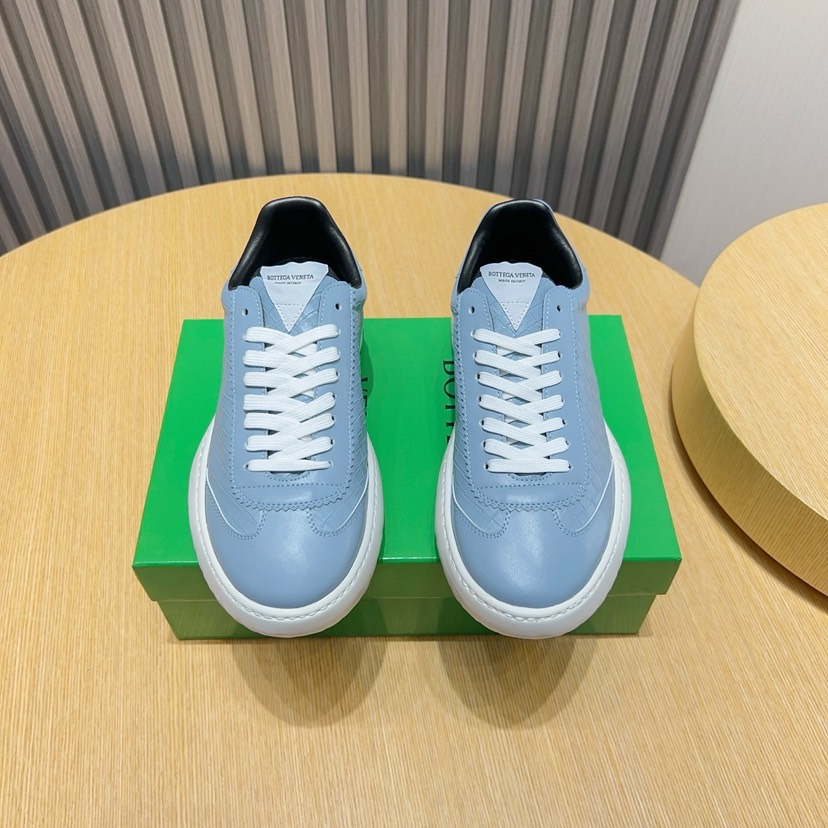 Bottega Veneta Men's Blue Leather Lace-Up Sneakers Size 38-45 1 Bottega Veneta Men's Blue Leather Lace-Up Sneakers Size 38-45