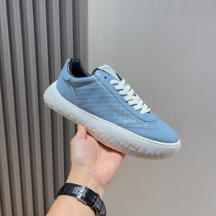 Bottega Veneta Men's Blue Leather Lace-Up Sneakers Size 38-45 3 i1744825566118 4738 0 1