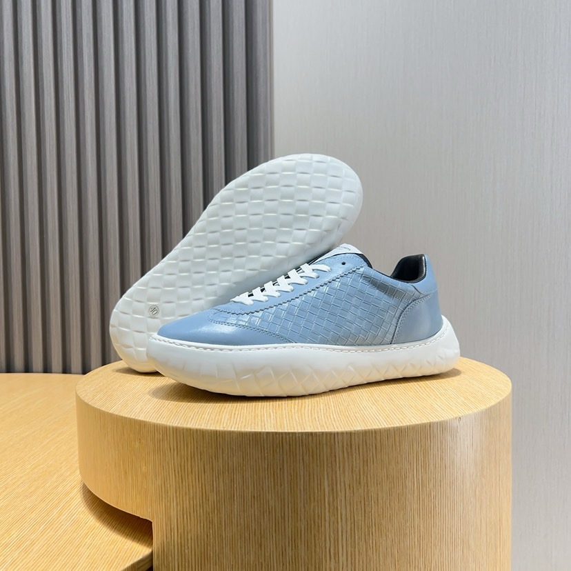 Bottega Veneta Men's Blue Leather Lace-Up Sneakers Size 38-45 9 i1744825566119 8096 0 7
