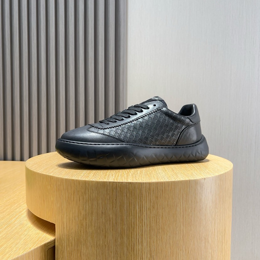 Bottega Veneta Men's Woven Leather Sneakers Lace-Up Shoes, Black, Sizes 38-45 7 i1744825582698 3486 0 5
