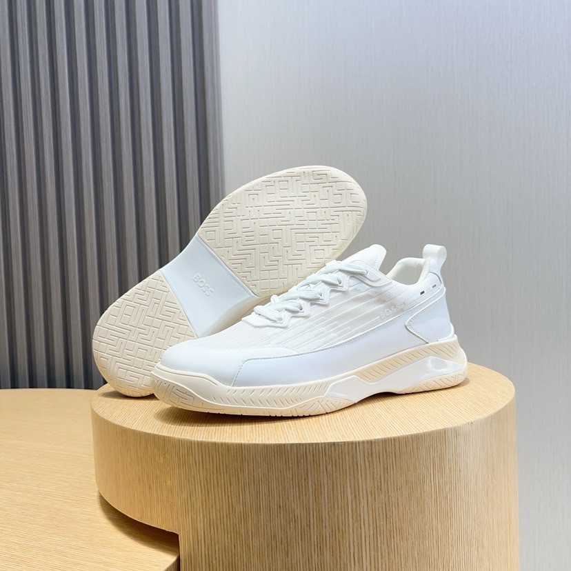 BOSS Men's White Breathable Layered Design Sneakers - Size 38-44 10 i1745427067769 5548 0 8