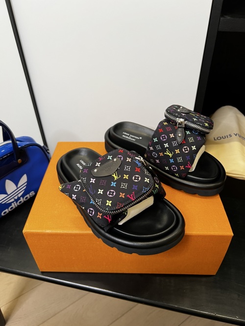 Louis Vuitton x Murakami Takashi Multicolor Pocket Slides - Limited Edition 1 Louis Vuitton x Murakami Takashi Multicolor Pocket Slides - Limited Edition
