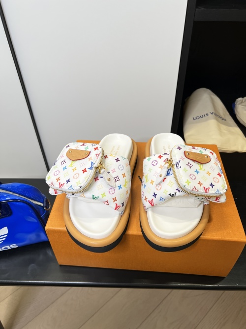 Louis Vuitton x Murakami Takashi White Multicolor Pocket Sandals 1 Louis Vuitton x Murakami Takashi White Multicolor Pocket Sandals