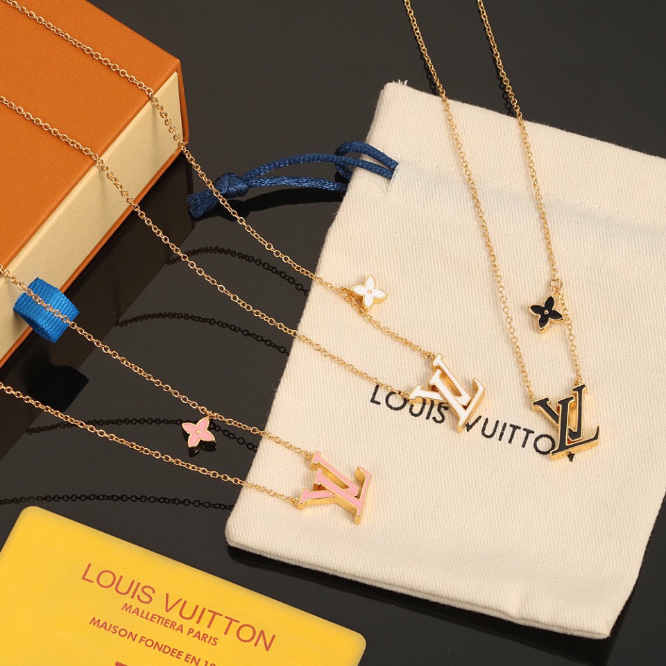 Louis Vuitton Jewelry Necklaces & Pendants Black Pink White Polishing