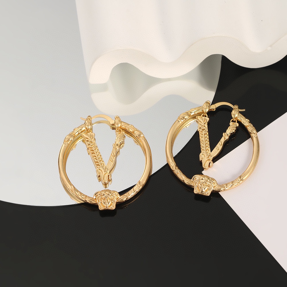 Buy the Best High Quality Replica
 Versace Jewelry Earring Yellow Brass