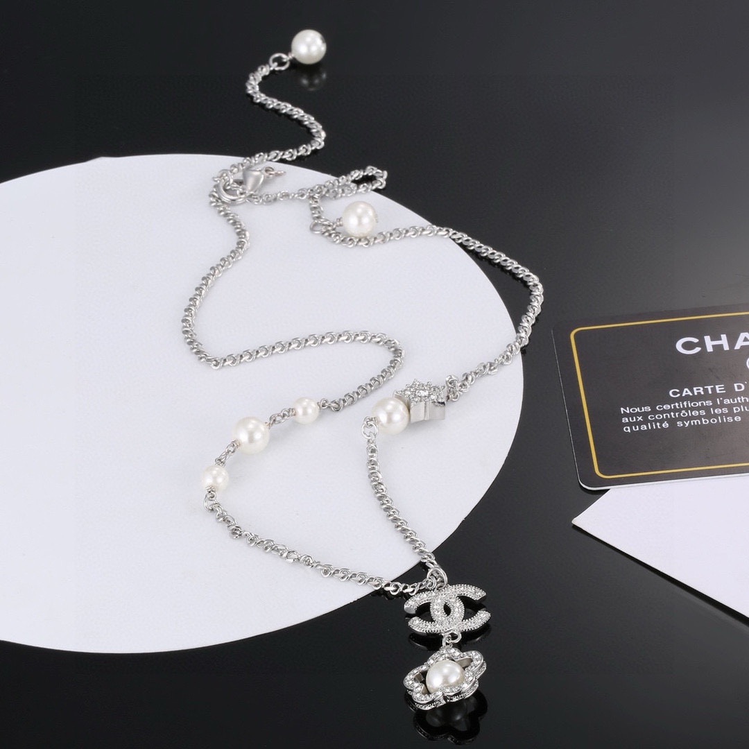 Chanel Joalheria Colares & Pendents Conjunto com Diamantes Fashion