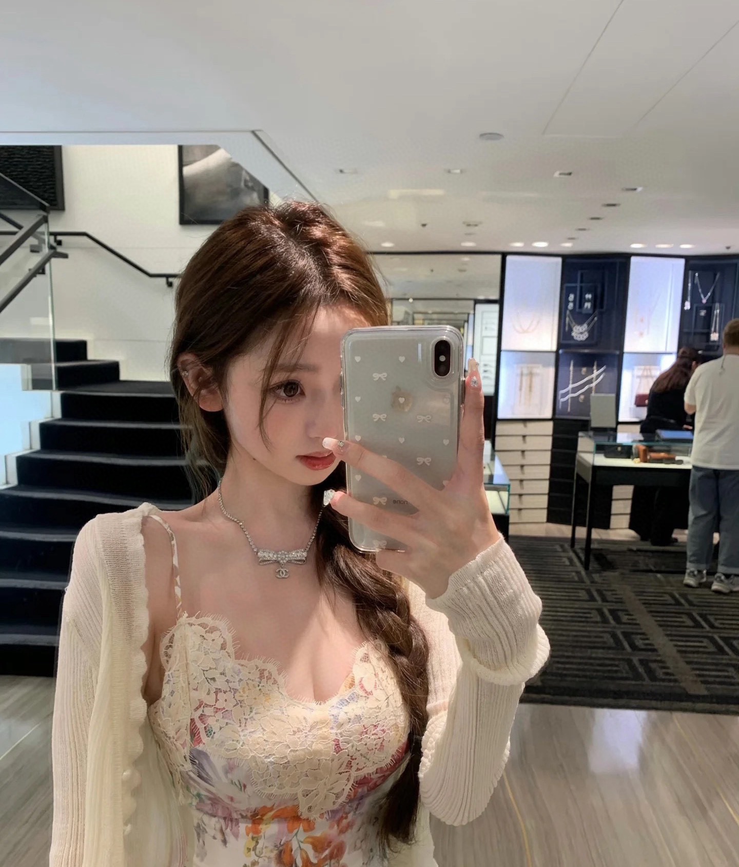 CC Pavé Crystal Bow Necklace - Comprehensive 7