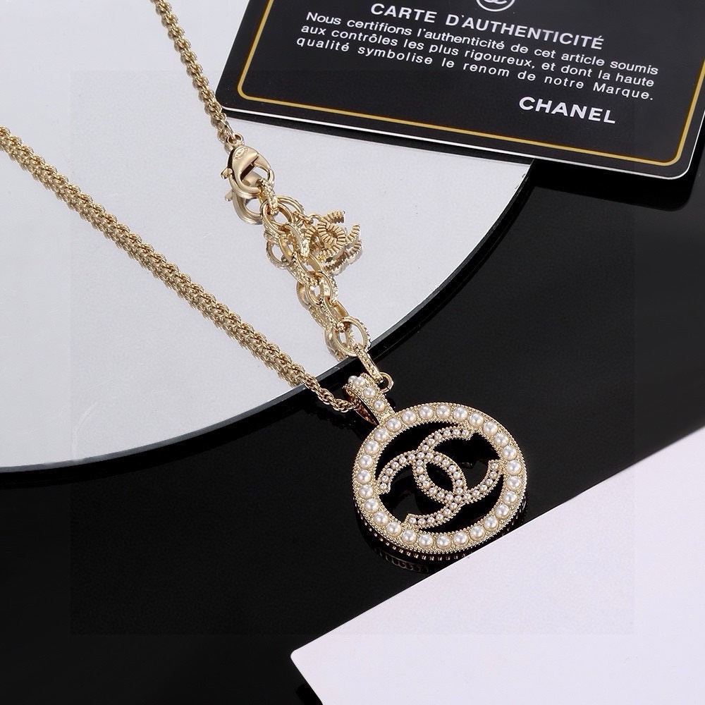 Chanel Joyas Collar Oro Incrustados con diamantes Cadena