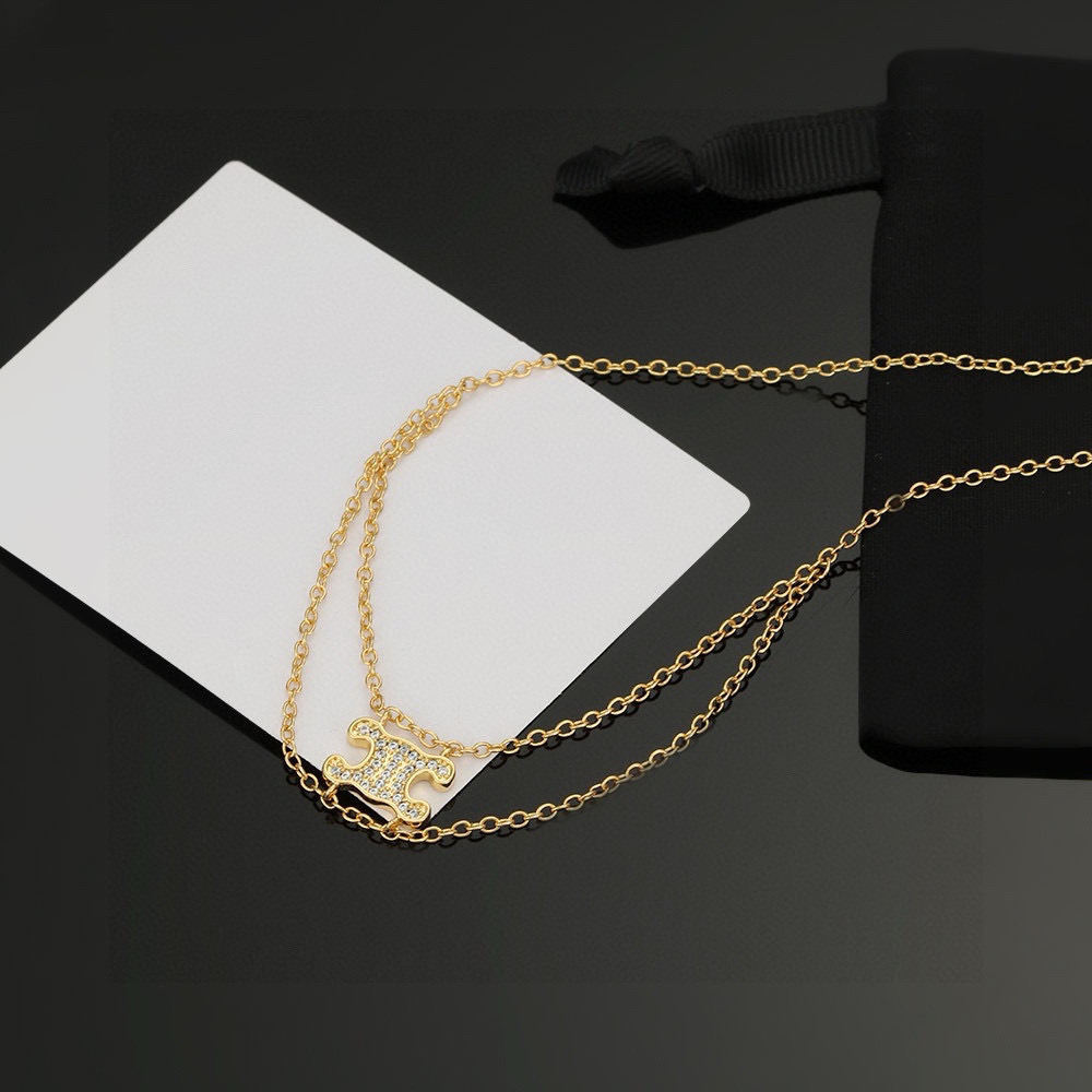  Celine 赛琳新款项链PRECLOUS新品 简单时尚款式🌟专柜一致黄铜材质电镀18k金 火爆款出货