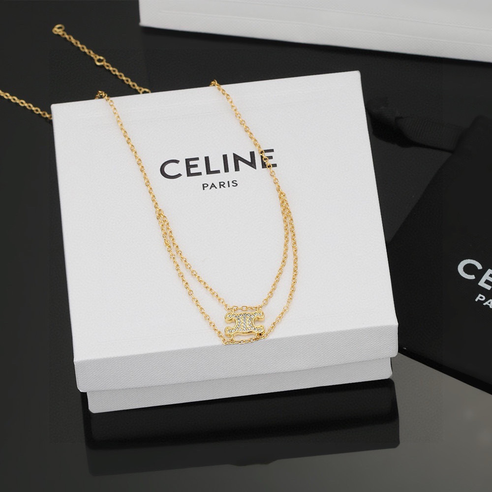  Celine 赛琳新款项链PRECLOUS新品 简单时尚款式🌟专柜一致黄铜材质电镀18k金 火爆款出货
