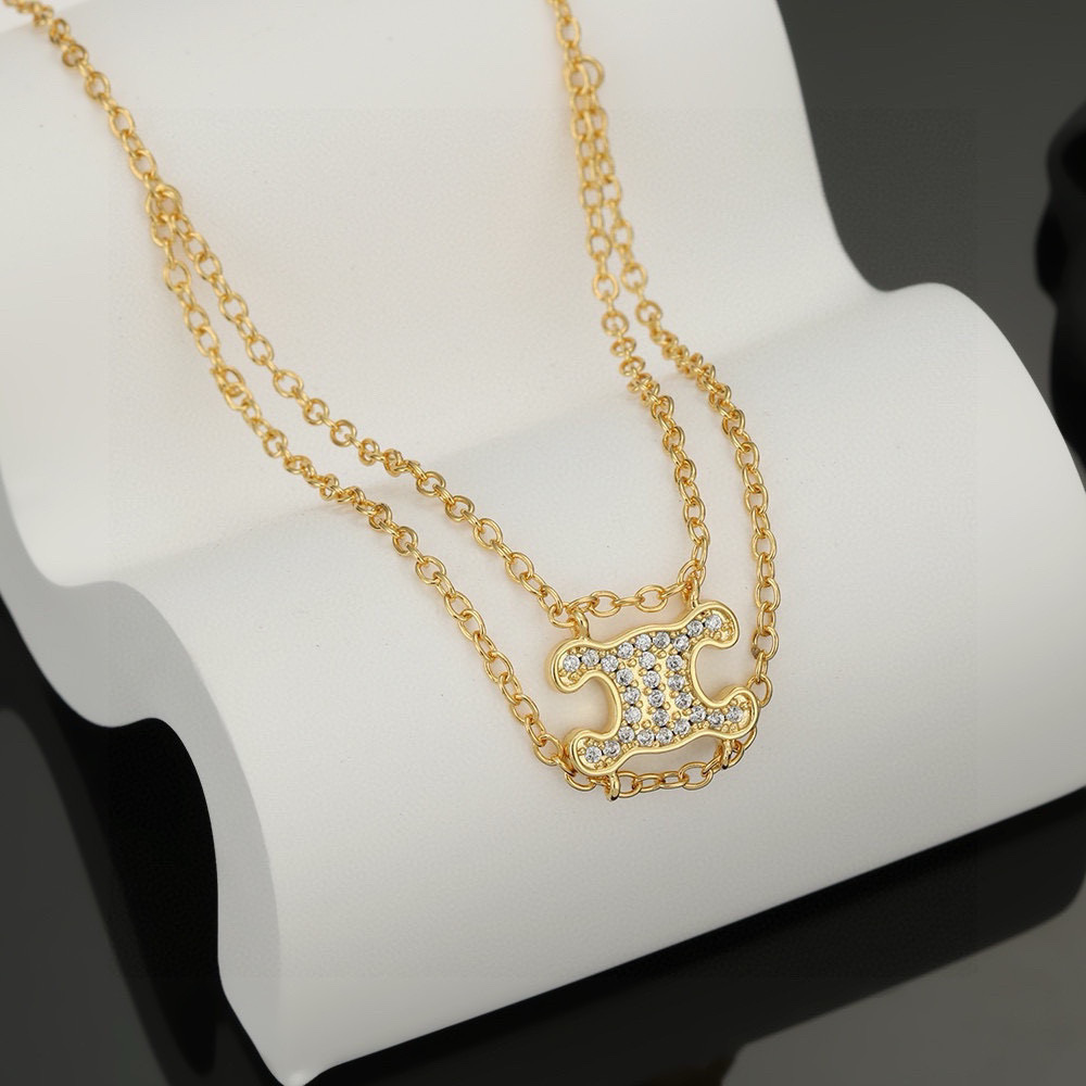  Celine 赛琳新款项链PRECLOUS新品 简单时尚款式🌟专柜一致黄铜材质电镀18k金 火爆款出货