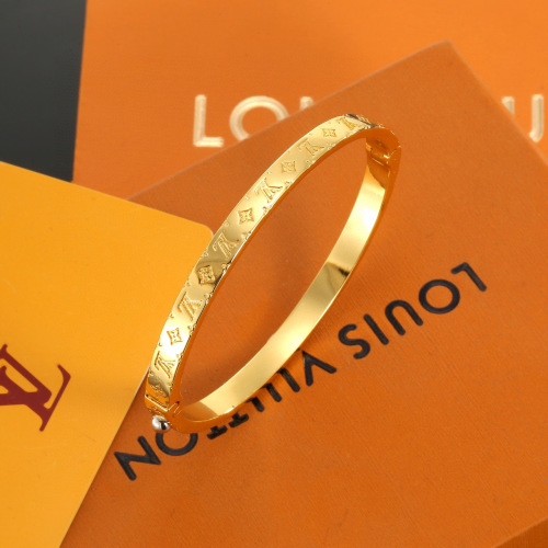Louis Vuitton Twig Gold Bangle Bracelet, Designer Inspired Classic Accessory