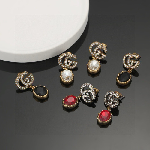 Gucci Fashion Earrings with Crystal Accents and Iconic GG Logo Design 1 Gucci Fashion Earrings with Crystal Accents and Iconic GG Logo Design