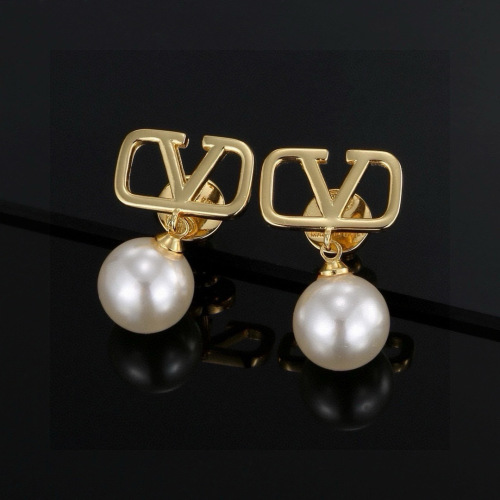 Valentino Women's Gold-Tone Earrings with Pearl Accents, Refined Design