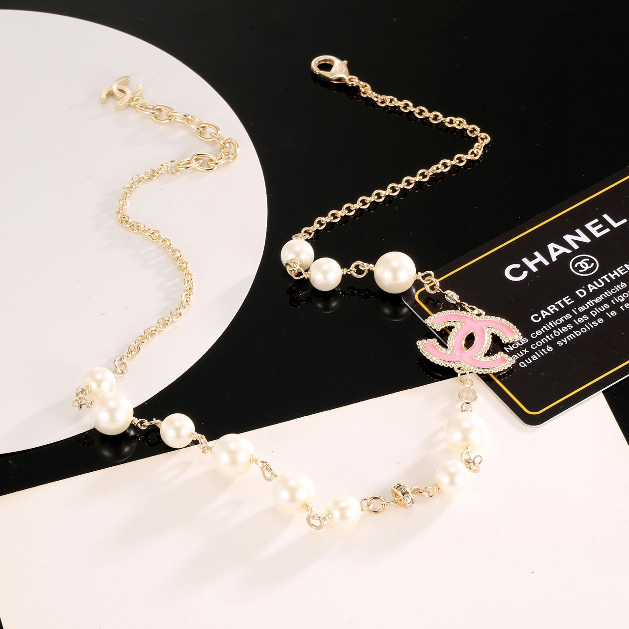Chanel Double C Pearl Necklace, Elegant Chain with Iconic Logo Pendant 8 i1750953068239 1810 0 6