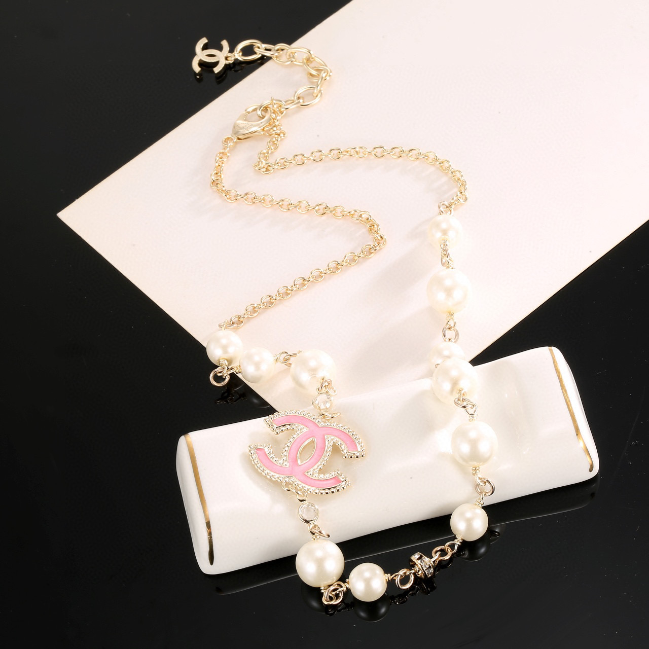 Chanel Double C Pearl Necklace, Elegant Chain with Iconic Logo Pendant 6 i1750953068983 5281 0 4