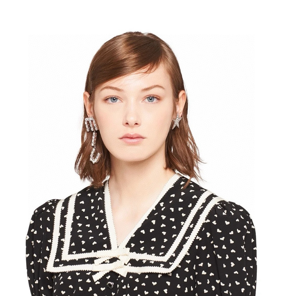  Miu Miu 缪缪 新款 施华洛世奇 水晶 满钻不对称耳钉 耳环  原版材质 纯银针 手工镶嵌水晶造