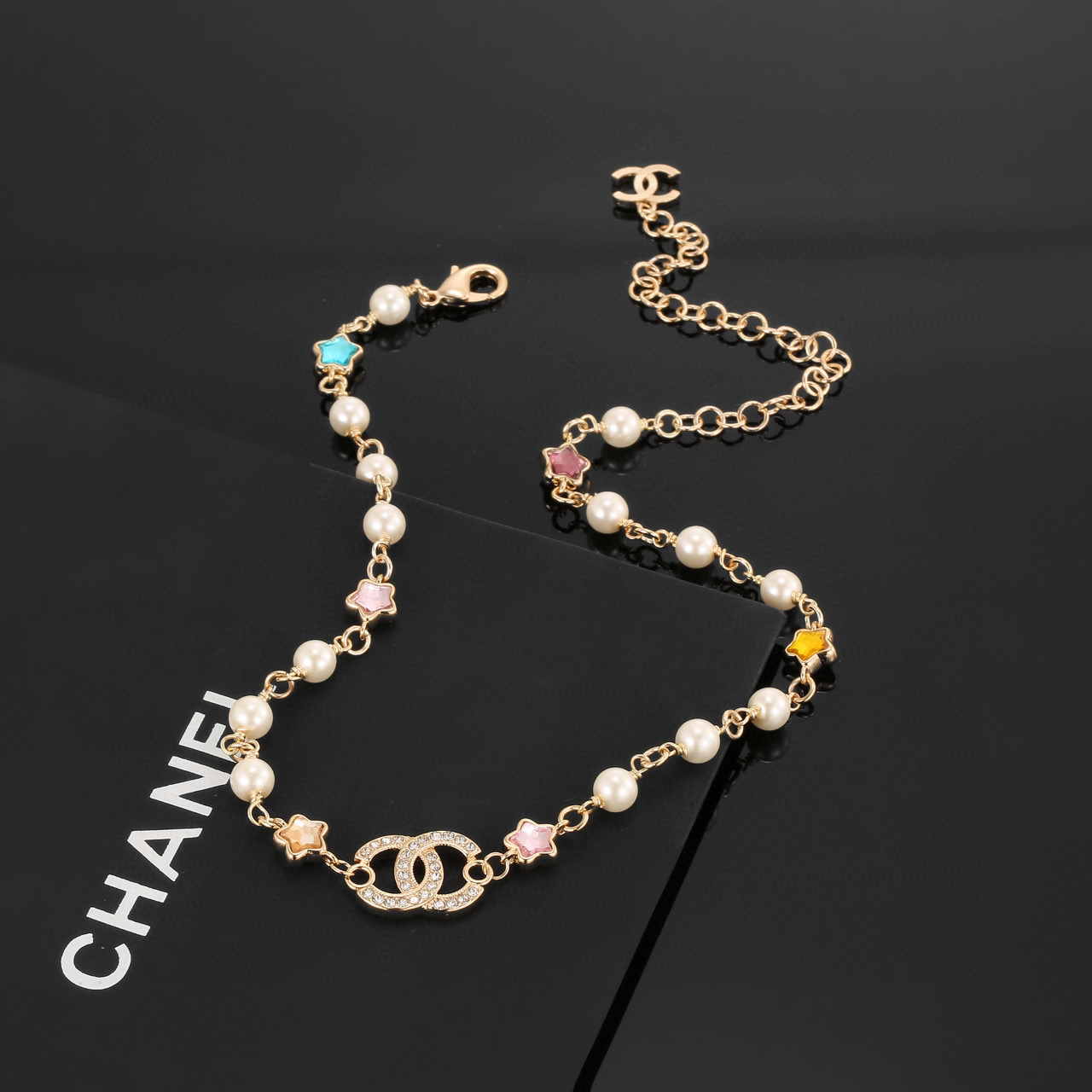 项链Chanel 小香 双c珍珠彩钻项链 代购级别 一比一打造 ❗️除了惊艳还是惊艳，巨美巨好看，巨巨