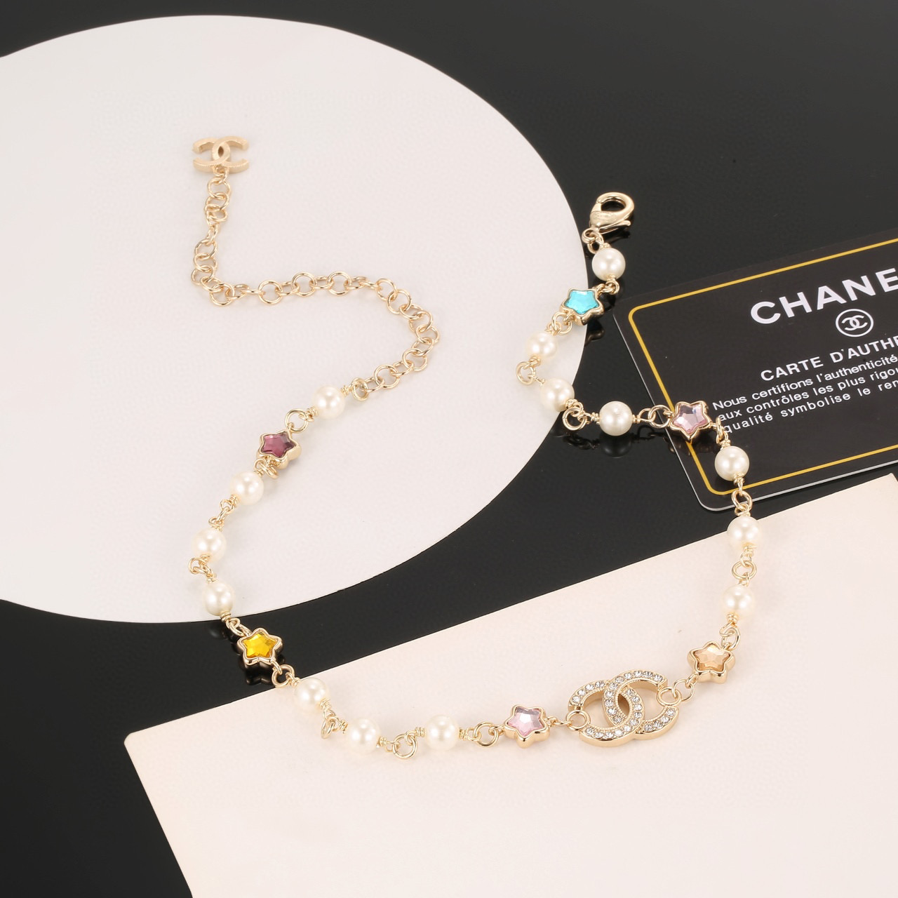  项链Chanel 小香 双c珍珠彩钻项链 代购级别 一比一打造 ❗️除了惊艳还是惊艳，巨美巨好看，巨巨
